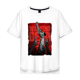 Мужская футболка хлопок Oversize с принтом To the last bullet в Тюмени, 100% хлопок | свободный крой, круглый ворот, “спинка” длиннее передней части | walking dead