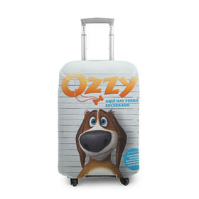 Чехол для чемодана 3D с принтом Ozzy в Тюмени, 86% полиэфир, 14% спандекс | двустороннее нанесение принта, прорези для ручек и колес | dog | fast furry | бигль | большой собачий побег | мартин | мультфильм | оззи | побег | свободу разношерстным | собака