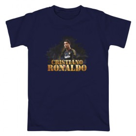Мужская футболка хлопок с принтом Crictiano Ronaldo в Тюмени, 100% хлопок | прямой крой, круглый вырез горловины, длина до линии бедер, слегка спущенное плечо. | 