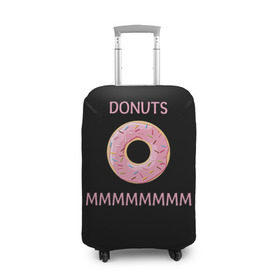 Чехол для чемодана 3D с принтом Donuts в Тюмени, 86% полиэфир, 14% спандекс | двустороннее нанесение принта, прорези для ручек и колес | simpsons
