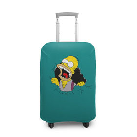Чехол для чемодана 3D с принтом Alien-Homer в Тюмени, 86% полиэфир, 14% спандекс | двустороннее нанесение принта, прорези для ручек и колес | simpsons