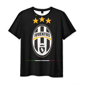 Мужская футболка 3D с принтом Juventus1 в Тюмени, 100% полиэфир | прямой крой, круглый вырез горловины, длина до линии бедер | football | juve | juventus | seria a | бьянконери | серия а | футбол | чемпионат италии | юве | ювентус