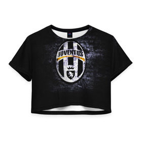 Женская футболка 3D укороченная с принтом Juventus2 в Тюмени, 100% полиэстер | круглая горловина, длина футболки до линии талии, рукава с отворотами | football | juve | juventus | seria a | бьянконери | серия а | футбол | чемпионат италии | юве | ювентус