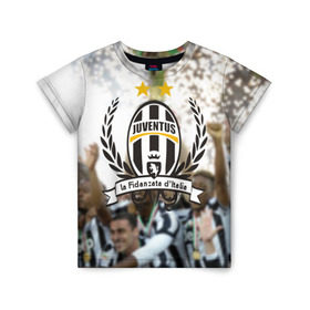 Детская футболка 3D с принтом Juventus5 в Тюмени, 100% гипоаллергенный полиэфир | прямой крой, круглый вырез горловины, длина до линии бедер, чуть спущенное плечо, ткань немного тянется | football | juve | juventus | seria a | бьянконери | серия а | футбол | чемпионат италии | юве | ювентус
