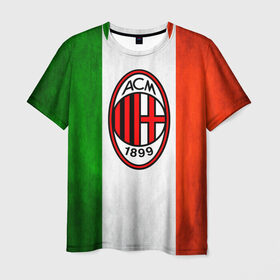 Мужская футболка 3D с принтом Milan2 в Тюмени, 100% полиэфир | прямой крой, круглый вырез горловины, длина до линии бедер | football | milan | seria a | милан | россонери | серия а | футбол | чемпионат италии