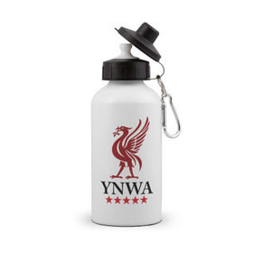 Бутылка спортивная с принтом YNWA в Тюмени, металл | емкость — 500 мл, в комплекте две пластиковые крышки и карабин для крепления | ynwa | ливерпуль