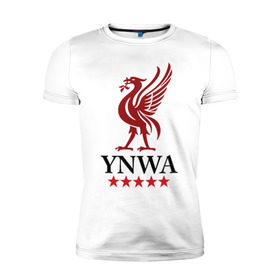 Мужская футболка премиум с принтом YNWA в Тюмени, 92% хлопок, 8% лайкра | приталенный силуэт, круглый вырез ворота, длина до линии бедра, короткий рукав | ynwa | ливерпуль