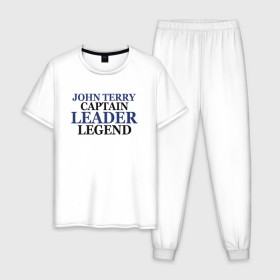 Мужская пижама хлопок с принтом John Terry в Тюмени, 100% хлопок | брюки и футболка прямого кроя, без карманов, на брюках мягкая резинка на поясе и по низу штанин
 | Тематика изображения на принте: john terry | джон терри | челси