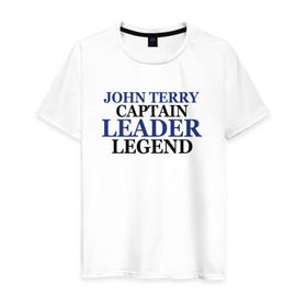 Мужская футболка хлопок с принтом John Terry в Тюмени, 100% хлопок | прямой крой, круглый вырез горловины, длина до линии бедер, слегка спущенное плечо. | Тематика изображения на принте: john terry | джон терри | челси