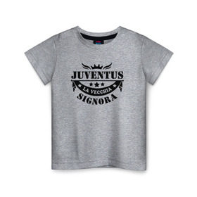 Детская футболка хлопок с принтом juventus в Тюмени, 100% хлопок | круглый вырез горловины, полуприлегающий силуэт, длина до линии бедер | juventus | ювентус