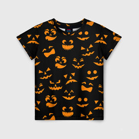 Детская футболка 3D с принтом Хэллуин 6 в Тюмени, 100% гипоаллергенный полиэфир | прямой крой, круглый вырез горловины, длина до линии бедер, чуть спущенное плечо, ткань немного тянется | Тематика изображения на принте: 31 октября | halloween | паутина | привидения | теги: хелоуин | хеллоуин | черепа