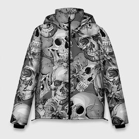 Мужская зимняя куртка 3D с принтом Хэллуин 8 в Тюмени, верх — 100% полиэстер; подкладка — 100% полиэстер; утеплитель — 100% полиэстер | длина ниже бедра, свободный силуэт Оверсайз. Есть воротник-стойка, отстегивающийся капюшон и ветрозащитная планка. 

Боковые карманы с листочкой на кнопках и внутренний карман на молнии. | Тематика изображения на принте: 31 октября | halloween | паутина | привидения | теги: хелоуин | хеллоуин | черепа
