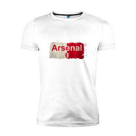 Мужская футболка премиум с принтом Arsenal в Тюмени, 92% хлопок, 8% лайкра | приталенный силуэт, круглый вырез ворота, длина до линии бедра, короткий рукав | Тематика изображения на принте: arsenal | арсенал