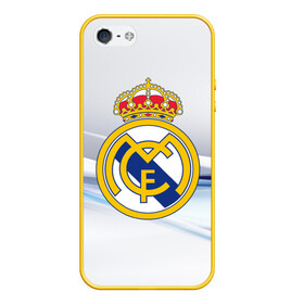 Чехол для iPhone 5/5S матовый с принтом Реал Мадрид в Тюмени, Силикон | Область печати: задняя сторона чехла, без боковых панелей | real madrid | испания | португалия