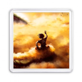 Магнит 55*55 с принтом Cloud в Тюмени, Пластик | Размер: 65*65 мм; Размер печати: 55*55 мм | anime | dragon ball | goku | аниме | вегета | гоку | драконий жемчуг | жемчуг дракона