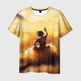 Мужская футболка 3D с принтом Cloud в Тюмени, 100% полиэфир | прямой крой, круглый вырез горловины, длина до линии бедер | anime | dragon ball | goku | аниме | вегета | гоку | драконий жемчуг | жемчуг дракона