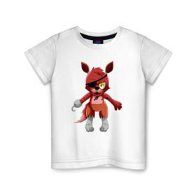 Детская футболка хлопок с принтом Foxy в Тюмени, 100% хлопок | круглый вырез горловины, полуприлегающий силуэт, длина до линии бедер | five nights at freddys | foxy | фнаф