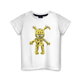 Детская футболка хлопок с принтом Springtrap в Тюмени, 100% хлопок | круглый вырез горловины, полуприлегающий силуэт, длина до линии бедер | five nights at freddys | springtrap | фнаф