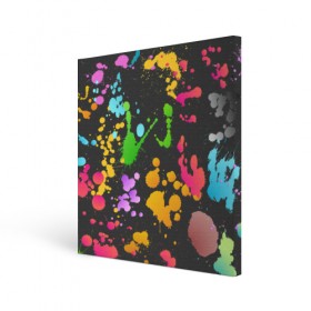 Холст квадратный с принтом Игра красок в Тюмени, 100% ПВХ |  | кляксы | пятна | разноцветный | яркий