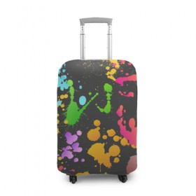 Чехол для чемодана 3D с принтом Игра красок в Тюмени, 86% полиэфир, 14% спандекс | двустороннее нанесение принта, прорези для ручек и колес | кляксы | пятна | разноцветный | яркий