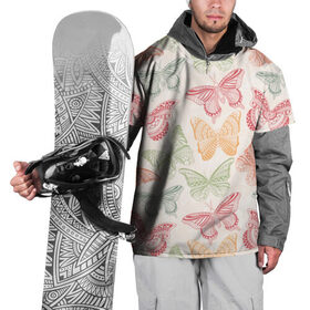 Накидка на куртку 3D с принтом Узор из бабочек в Тюмени, 100% полиэстер |  | Тематика изображения на принте: акварель | бабочка | весна | мозаика | насекомые | рисунок | трайбл | узор | этно