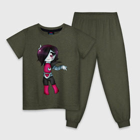 Детская пижама хлопок с принтом Mettaton в Тюмени, 100% хлопок |  брюки и футболка прямого кроя, без карманов, на брюках мягкая резинка на поясе и по низу штанин
 | Тематика изображения на принте: mettaton | undertale