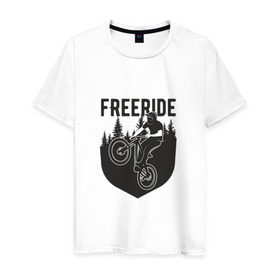 Мужская футболка хлопок с принтом Freeride в Тюмени, 100% хлопок | прямой крой, круглый вырез горловины, длина до линии бедер, слегка спущенное плечо. | Тематика изображения на принте: iceberg