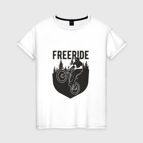 Женская футболка хлопок с принтом Freeride в Тюмени, 100% хлопок | прямой крой, круглый вырез горловины, длина до линии бедер, слегка спущенное плечо | iceberg