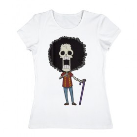 Женская футболка хлопок с принтом Брук в Тюмени, 100% хлопок | прямой крой, круглый вырез горловины, длина до линии бедер, слегка спущенное плечо | one piece | брук