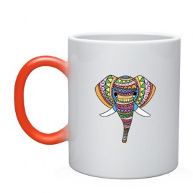 Кружка хамелеон с принтом Слон в Тюмени, керамика | меняет цвет при нагревании, емкость 330 мл | 
