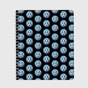 Тетрадь с принтом Volkswagen в Тюмени, 100% бумага | 48 листов, плотность листов — 60 г/м2, плотность картонной обложки — 250 г/м2. Листы скреплены сбоку удобной пружинной спиралью. Уголки страниц и обложки скругленные. Цвет линий — светло-серый
 | фольксваген