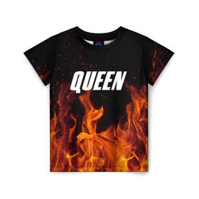 Детская футболка 3D с принтом Queen в Тюмени, 100% гипоаллергенный полиэфир | прямой крой, круглый вырез горловины, длина до линии бедер, чуть спущенное плечо, ткань немного тянется | rok | куин | меркури | музыка | панк | рок | фреди