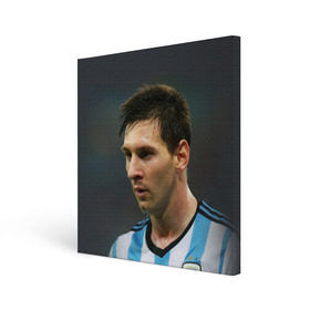 Холст квадратный с принтом Leo Messi в Тюмени, 100% ПВХ |  | fc barcelona | football | lionel messi | messi | аргентина | барса | лео месси | фк барселона | футбол