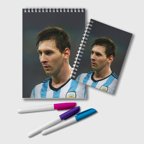 Блокнот с принтом Leo Messi в Тюмени, 100% бумага | 48 листов, плотность листов — 60 г/м2, плотность картонной обложки — 250 г/м2. Листы скреплены удобной пружинной спиралью. Цвет линий — светло-серый
 | fc barcelona | football | lionel messi | messi | аргентина | барса | лео месси | фк барселона | футбол