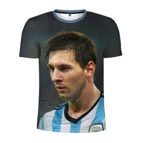 Мужская футболка 3D спортивная с принтом Leo Messi в Тюмени, 100% полиэстер с улучшенными характеристиками | приталенный силуэт, круглая горловина, широкие плечи, сужается к линии бедра | Тематика изображения на принте: fc barcelona | football | lionel messi | messi | аргентина | барса | лео месси | фк барселона | футбол