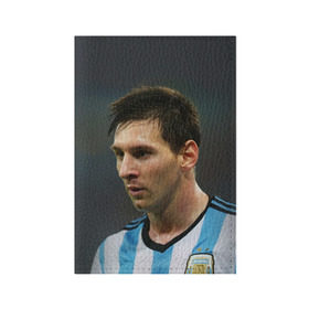 Обложка для паспорта матовая кожа с принтом Leo Messi в Тюмени, натуральная матовая кожа | размер 19,3 х 13,7 см; прозрачные пластиковые крепления | Тематика изображения на принте: fc barcelona | football | lionel messi | messi | аргентина | барса | лео месси | фк барселона | футбол