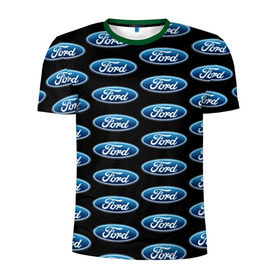 Мужская футболка 3D спортивная с принтом Ford в Тюмени, 100% полиэстер с улучшенными характеристиками | приталенный силуэт, круглая горловина, широкие плечи, сужается к линии бедра | 