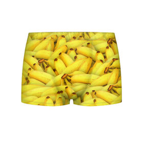Мужские трусы 3D с принтом Бананчики в Тюмени, 50% хлопок, 50% полиэстер | классическая посадка, на поясе мягкая тканевая резинка | Тематика изображения на принте: бананчики | бананы