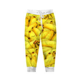 Детские брюки 3D с принтом Бананчики в Тюмени, 100% полиэстер | манжеты по низу, эластичный пояс регулируется шнурком, по бокам два кармана без застежек, внутренняя часть кармана из мелкой сетки | бананчики | бананы