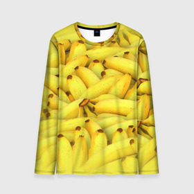 Мужской лонгслив 3D с принтом Бананчики в Тюмени, 100% полиэстер | длинные рукава, круглый вырез горловины, полуприлегающий силуэт | Тематика изображения на принте: бананчики | бананы