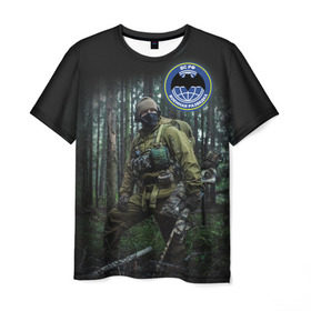 Мужская футболка 3D с принтом Военная разведка в Тюмени, 100% полиэфир | прямой крой, круглый вырез горловины, длина до линии бедер | армия | вс рф | россия | солдат