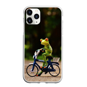 Чехол для iPhone 11 Pro Max матовый с принтом Лягушка в Тюмени, Силикон |  | Тематика изображения на принте: велосипед | жаба | животные | лягушка | мини | фигурка