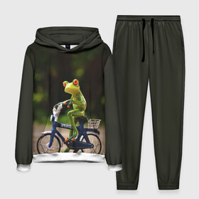 Мужской костюм 3D (с толстовкой) с принтом Лягушка в Тюмени,  |  | велосипед | жаба | животные | лягушка | мини | фигурка