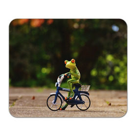 Коврик прямоугольный с принтом Лягушка в Тюмени, натуральный каучук | размер 230 х 185 мм; запечатка лицевой стороны | велосипед | жаба | животные | лягушка | мини | фигурка