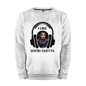 Мужской свитшот хлопок с принтом I like David Guetta в Тюмени, 100% хлопок |  | Тематика изображения на принте: 