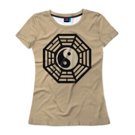 Женская футболка 3D с принтом Символ гармонии в Тюмени, 100% полиэфир ( синтетическое хлопкоподобное полотно) | прямой крой, круглый вырез горловины, длина до линии бедер | азия | духовность | мистика | на макете изображён символ гармонии. знак | символ