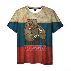 Мужская футболка 3D с принтом This is Russia в Тюмени, 100% полиэфир | прямой крой, круглый вырез горловины, длина до линии бедер | медведь | мишка | патриот | патриотизм | россия | руский | рф | страна | ярусский