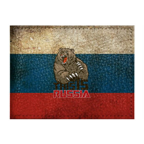 Обложка для студенческого билета с принтом This is Russia в Тюмени, натуральная кожа | Размер: 11*8 см; Печать на всей внешней стороне | медведь | мишка | патриот | патриотизм | россия | руский | рф | страна | ярусский
