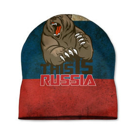 Шапка 3D с принтом This is Russia в Тюмени, 100% полиэстер | универсальный размер, печать по всей поверхности изделия | медведь | мишка | патриот | патриотизм | россия | руский | рф | страна | ярусский