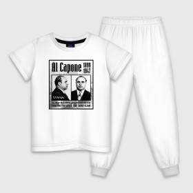 Детская пижама хлопок с принтом Аль Капоне в Тюмени, 100% хлопок |  брюки и футболка прямого кроя, без карманов, на брюках мягкая резинка на поясе и по низу штанин
 | al capone | аль капоне | гангстер | мафия | чикаго